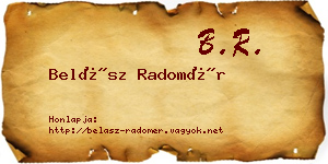 Belász Radomér névjegykártya
